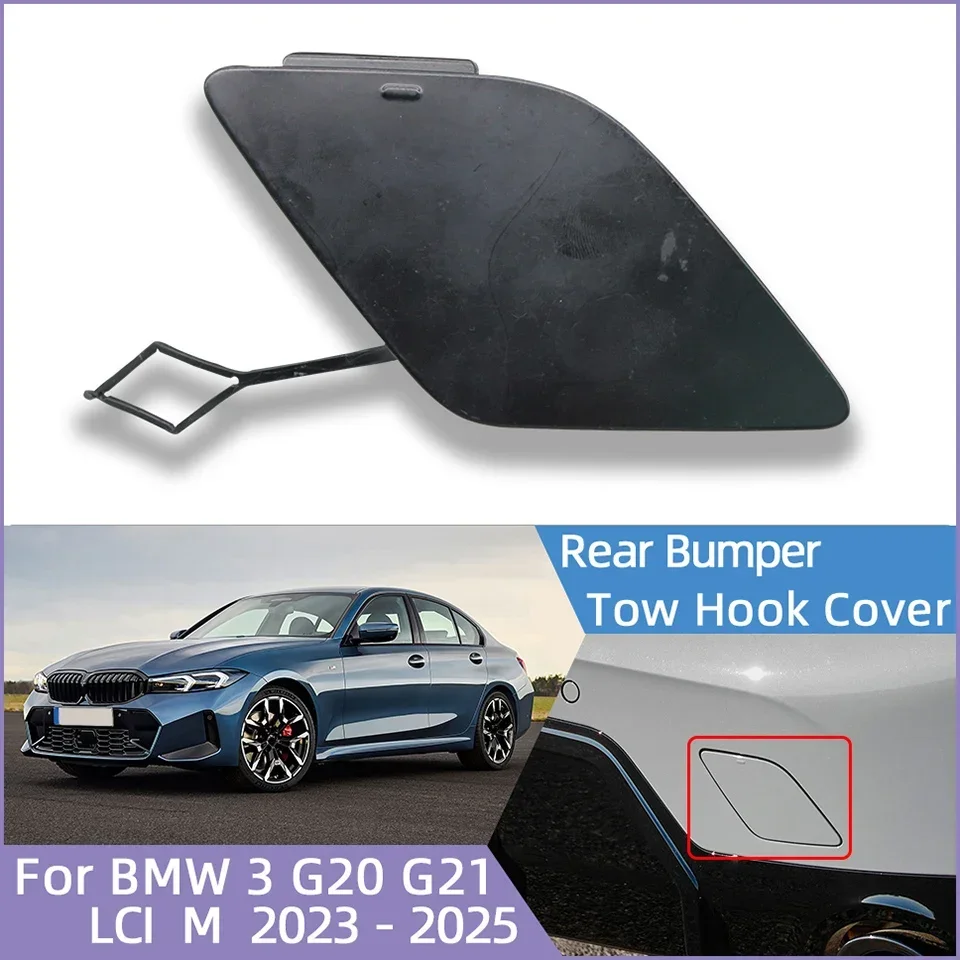 Car Rear Bumper Accessories Tow Hook Eye Cover Cap For BMW 3 G20 G21 LCI M Pack 2023-2025 # 51125A697D5 Towing Hauling Shell Lid