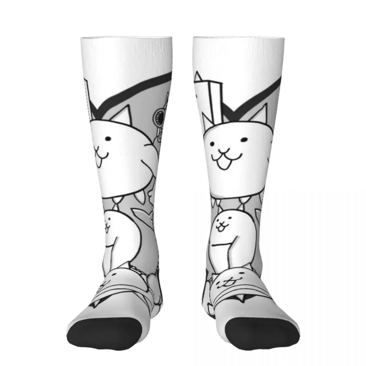 

Battle Cats Evolved Cats Mural Socks Rugby cartoon Socks Men Women's