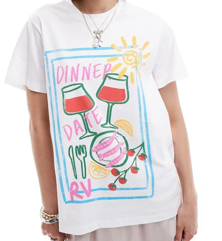 Camisetas con estampado de simplicidad para mujer, Tops góticos de algodón puro de gran tamaño, ropa Harajuku, ropa de calle gótica, ropa de verano, Y2k