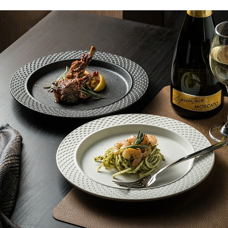 

Ceramic Steak Plate Hotel Restaurant Cooking Dishes Food Decorative Pasta Dessert Nordic Family Dinner