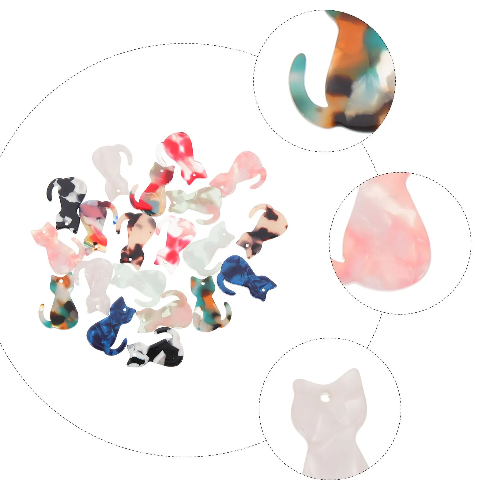 

20Pcs Cat Charms DIY Lovely Pendant Keychain Bag Accessories Jewelry Making Decorative Pendants Earrings Jewelry
