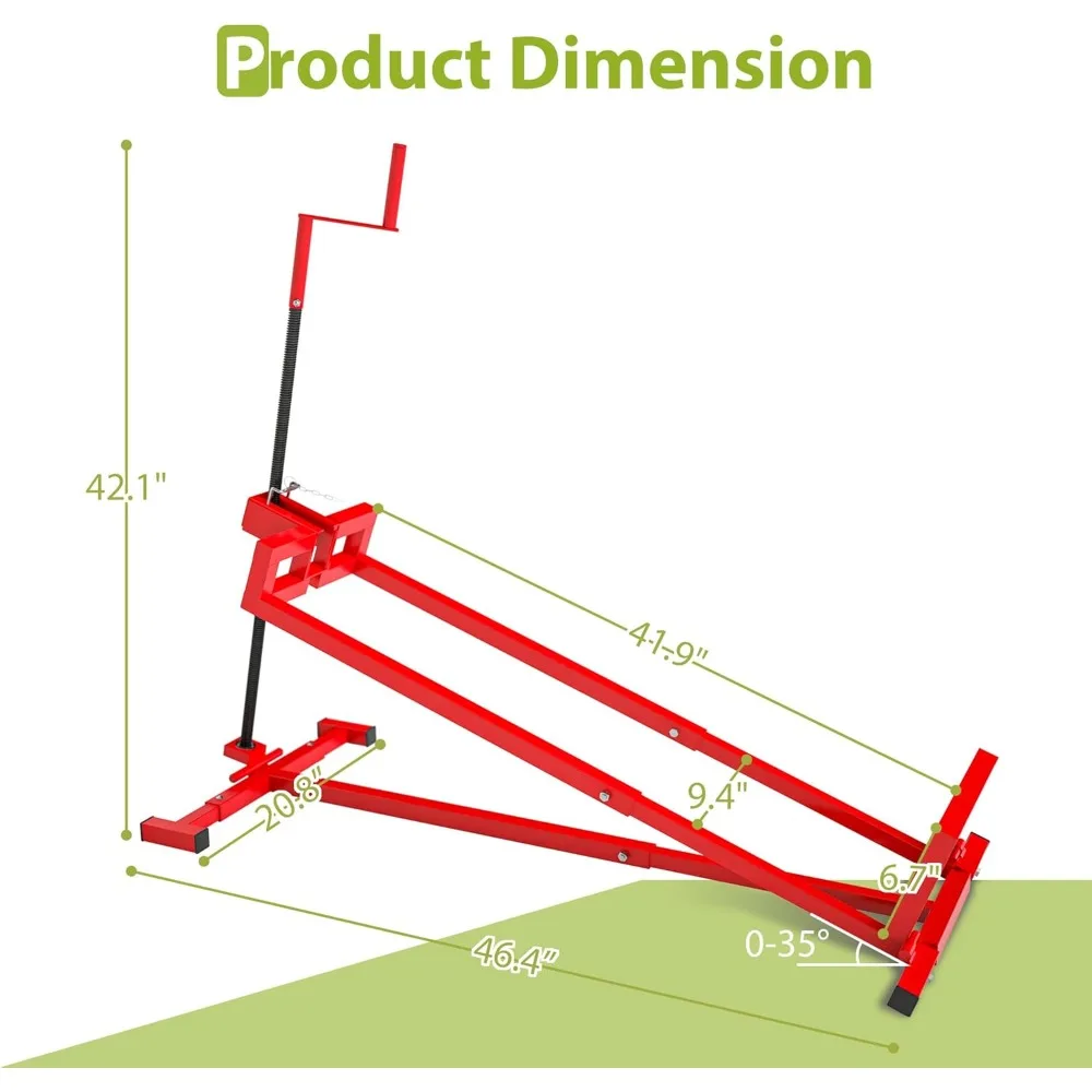 مقبس رفع جزازة العشب تلسكوبي بسعة 880 رطل، أداة رافعة صيانة جرار الحديقة باللون الأحمر