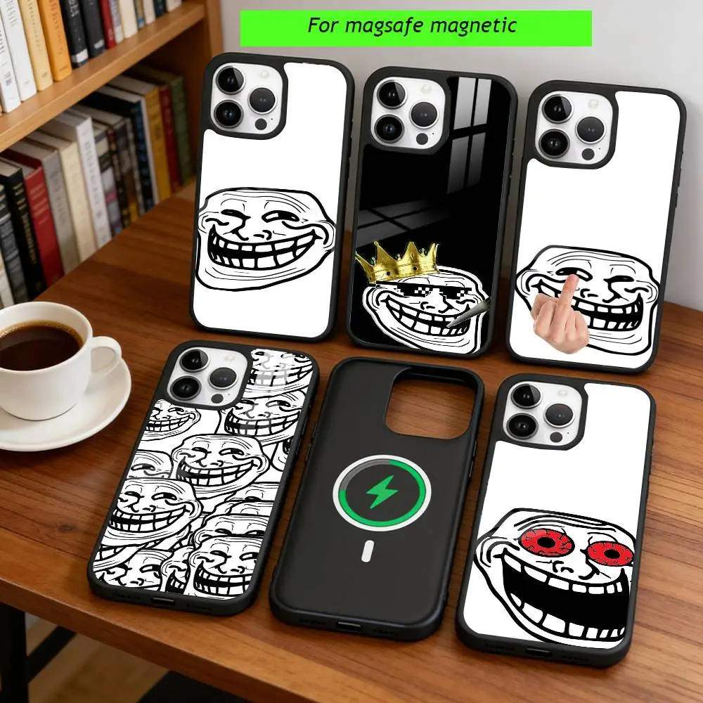 

Emoticons T-Trollface Phone Case For iPhone17,16,15,14,13,12,11 Plus,Pro Magnetic For Magsafe Wireless Charging