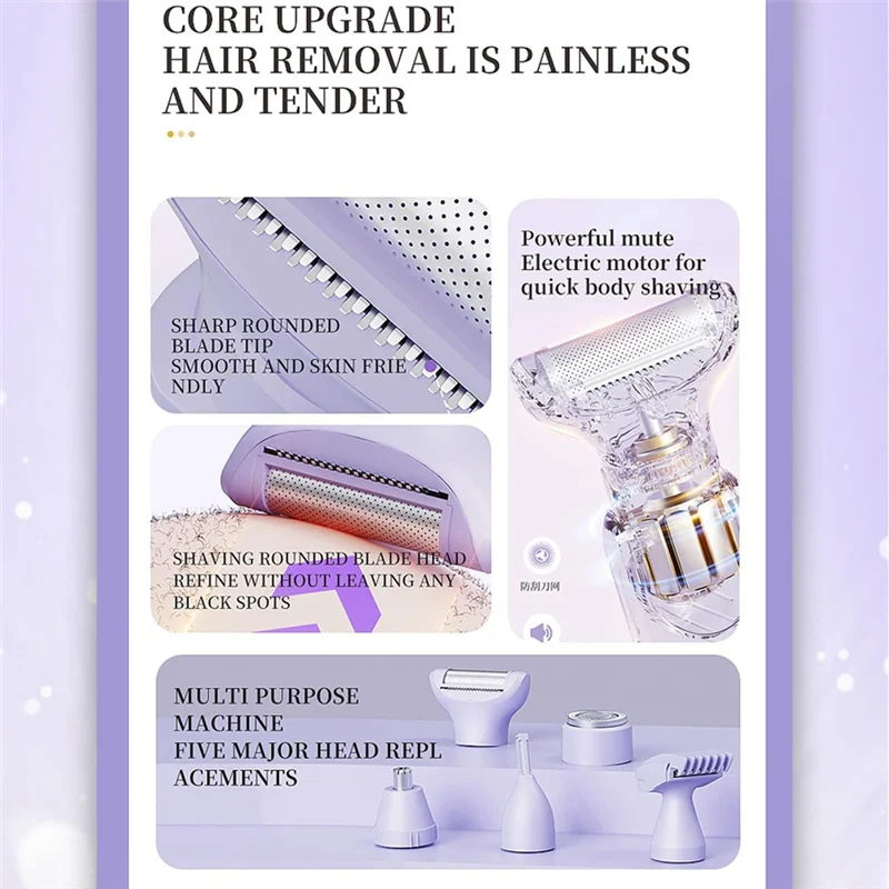 

ABBZ-LCD Display Women's Shaver Hair Removal Device Hair Removal Tool Face Removers For Body Full Body Shaver
