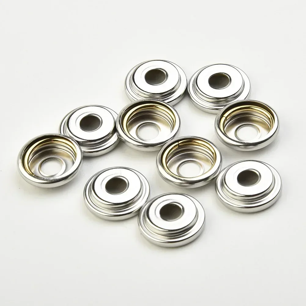 30Pcs Stainless Steel Fastener Snap Press Stud Cap Button Marine Boat Canvas Line Snap Fastener Sockets Self-tapping Screw Stud