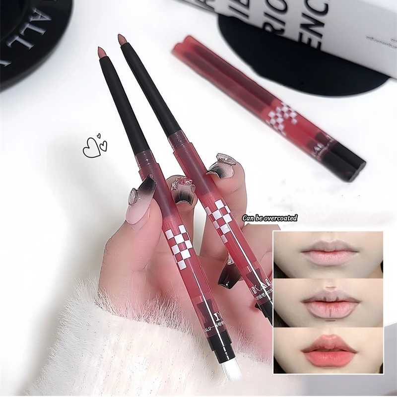 3 w 1 Szkicowy Konturówka do Ust Wodoodporna Długotrwała Nieblaknąca Szminka w Pisaku Matowy Nude Kolor Powiększająca Usta Kredka do Ust Kosmetyki do Ust