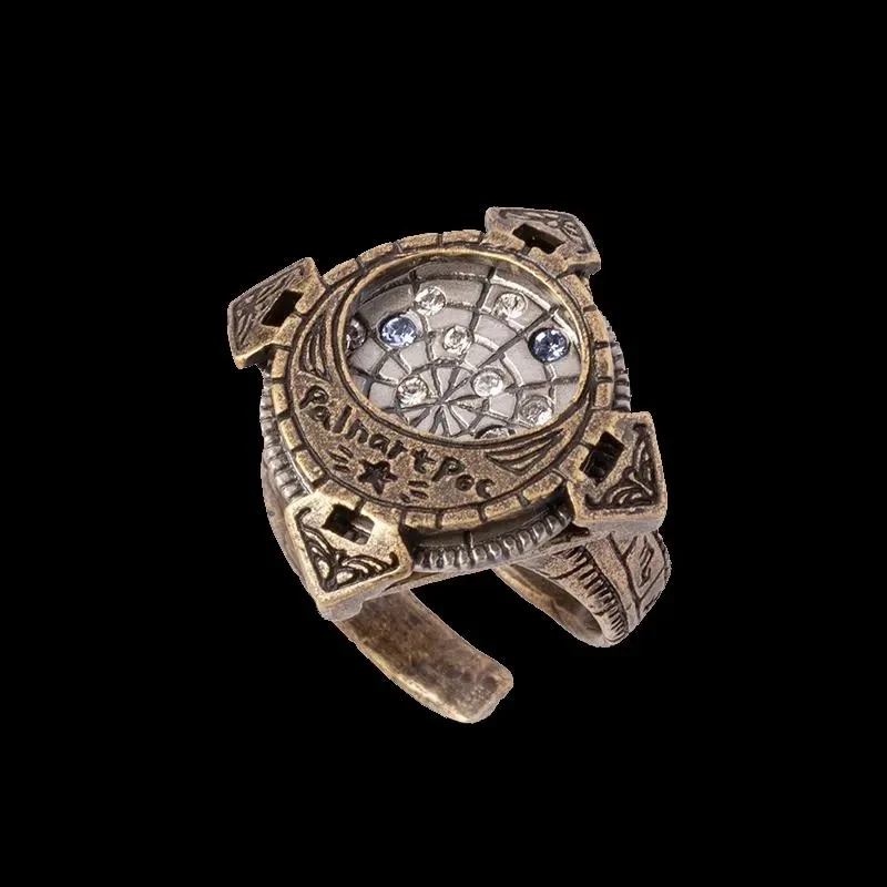 12 Constellation Unique and Peculiar Astronomical Dials That Rotate Mysterious Men's Charm Ring