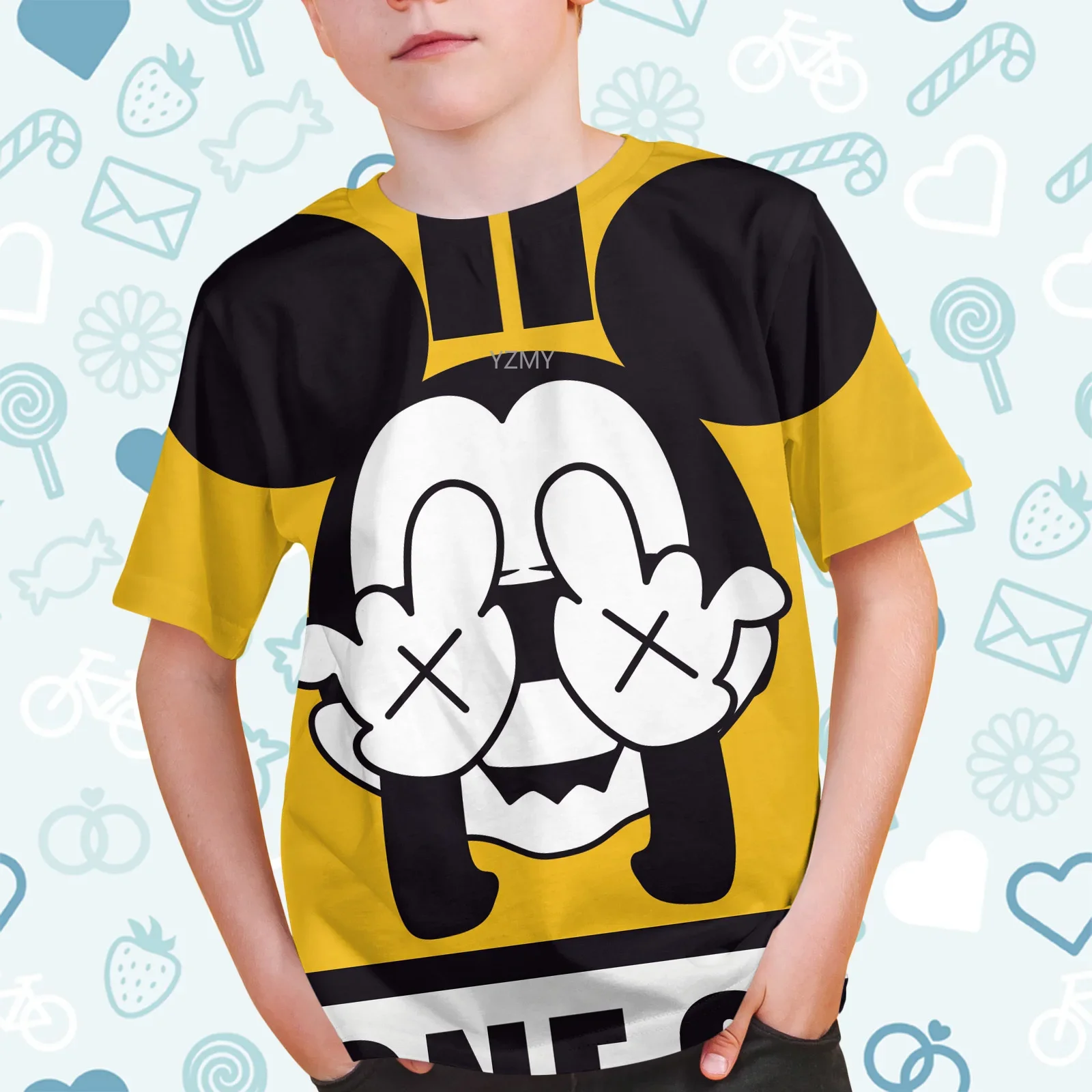 2024 Summer Disney Mickey Mouse Cartoon Clothes Tee Top Children Funny Cute Clothing Boys Girls Fashion Casual Kids T-shirts