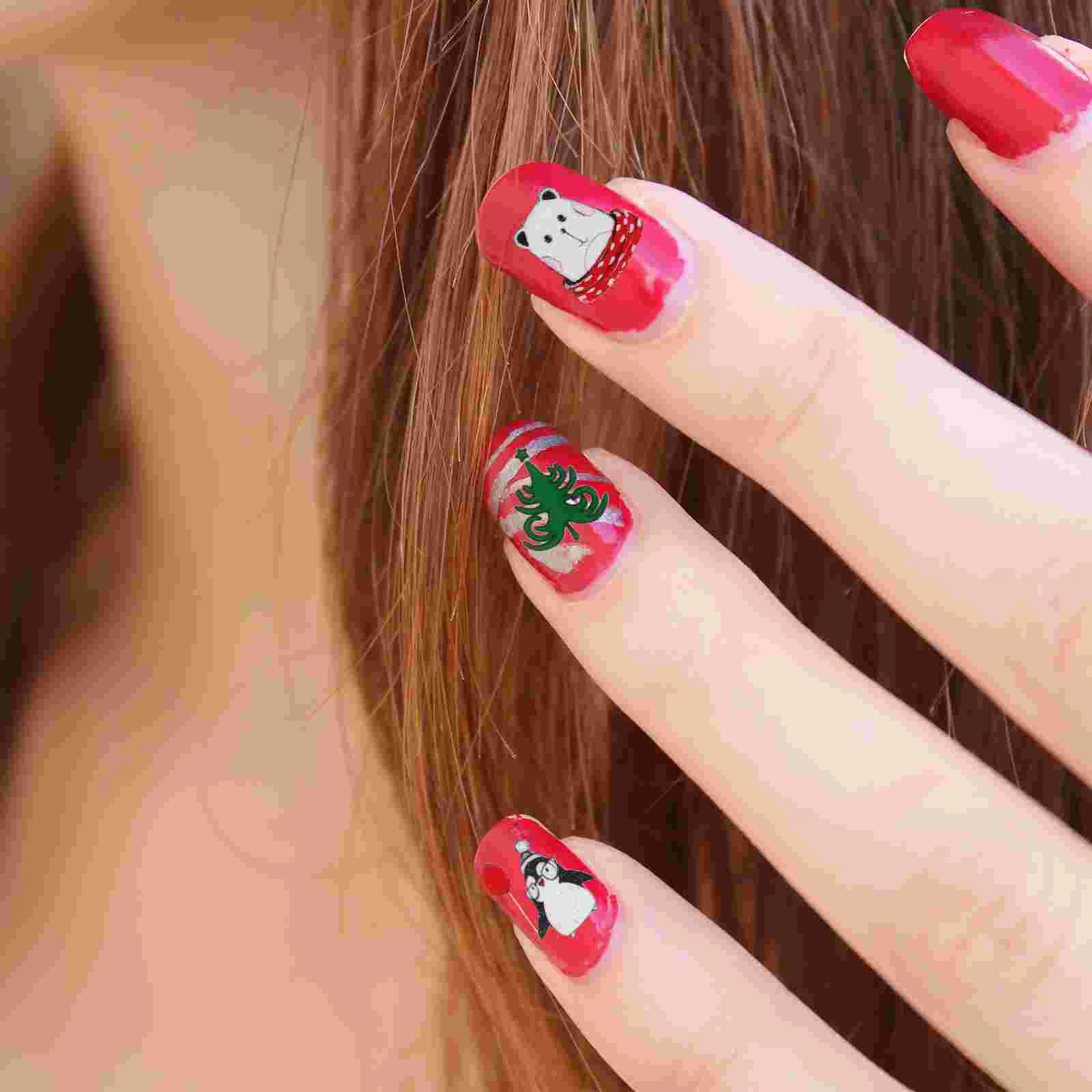 6-vellen kerstnagelstickers feestelijke stickers manicure applique sneeuwvlok