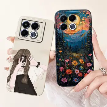 Silikonové pouzdro pro Infinix X6852 pro Infinix Note 40 5G, luxusní módní květiny, kawaii, roztomilá kočka, nárazuvzdorné pouzdro na telefon 10 nejlepší prodej Příslušenství k telefonům Infinix - №6