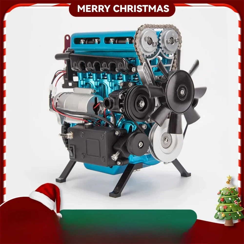 

Цельнометаллическая миниатюрная модель двигателя в сборе, линейный четырехцилиндровый двигатель, процесс анодирования, научный эксперимент, учебные пособия