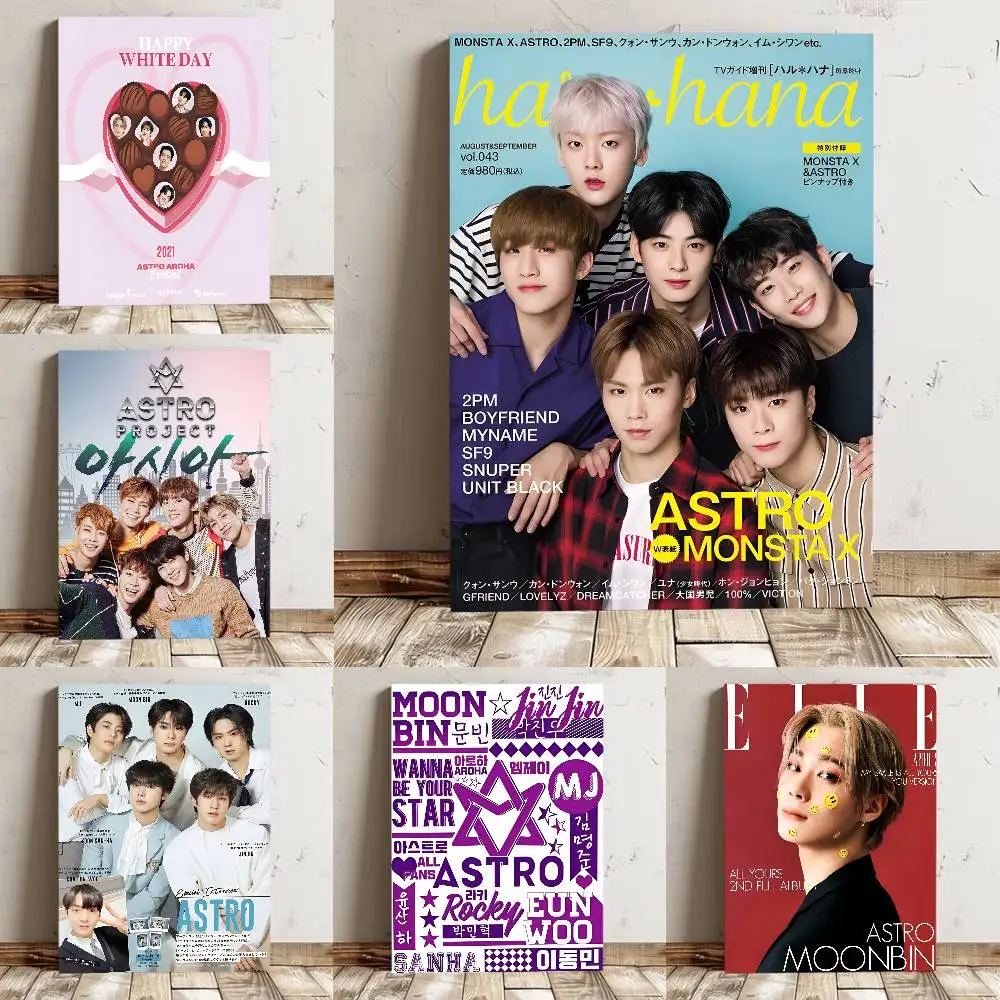 Pôster kpop a-astro da coreia, impressão de alta qualidade, adesivo de arte de parede à prova d'água para bar, sala de estar, decoração, presente