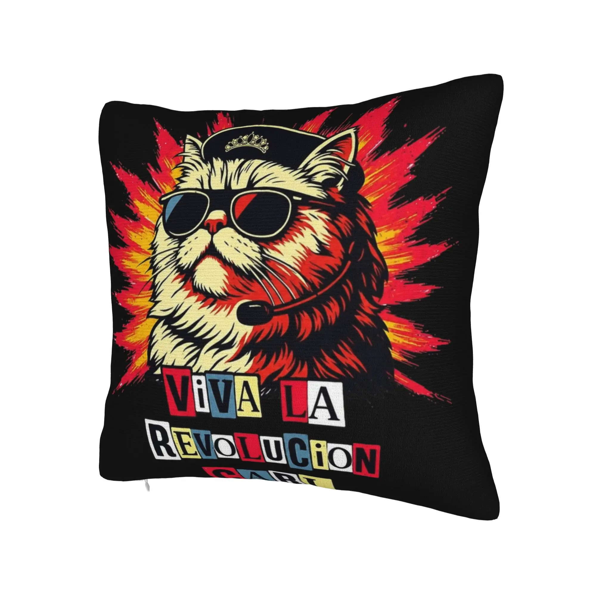 Decorative Pillow Cover Viva La Revolution Carl Cat Lover Product Chair  Pillow Case Cover Zipper Multi Size
