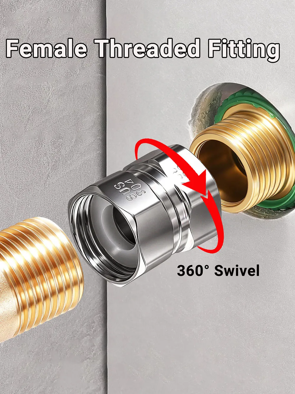 360 Rotating 1/2 Inch Angle Valve Reducing Connector Male Female Thread Wall Mount Corner Fitting For Washing Machine Faucet