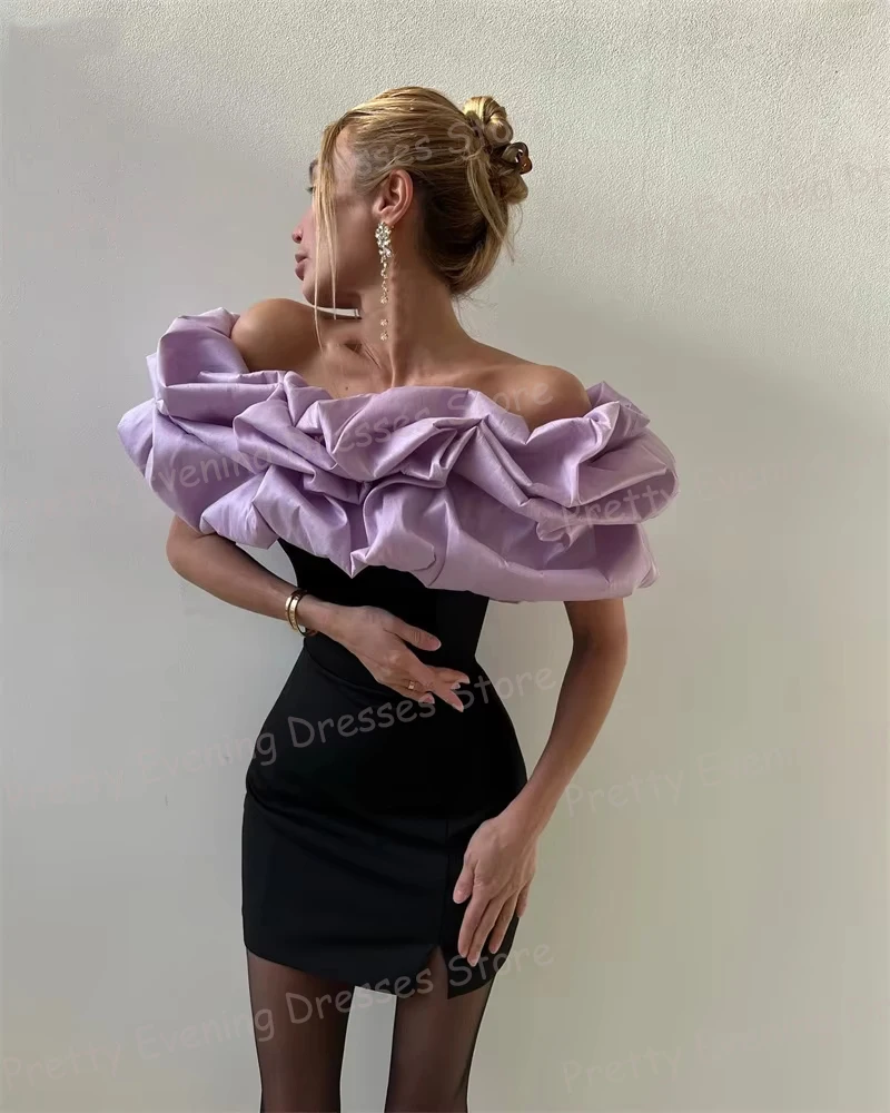 

Simple Cocktail Dresses Mermaid Woman's Sexy Off Shoulder Short Party Graduation Prom Gowns Backless Vestido De Noche Customized