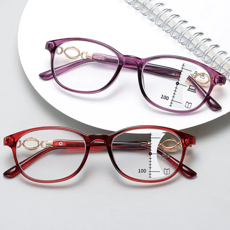 Women Reading Glasses Multifocal Anti-blue Light Women Fashion Progressive Eyeglasses Prescription Glasses Diopter +1.0 To +4.0 image 5