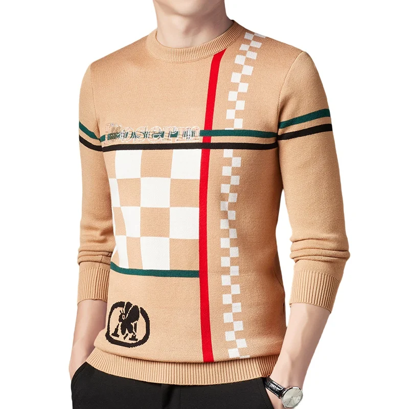 2023 New Autumn Winter Top Grade Luxury Cashmere Sweater Men Fashion Pattern Pullover Sweaters Soft Warm Mens Christmas Jumper