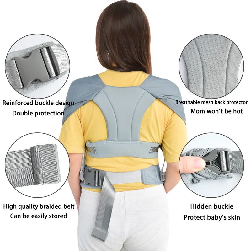 CUBY Ergonomic Baby Carrier Sling for Newborns Skin-Friendly Soft  Baby Carrier Wrap Easy Breastfeeding Lightweight Breathable