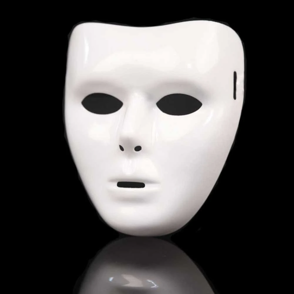 1/5/10PCS Halloween Fancy Dress White Mask,Full Face Anonymous Street Dance Ghost Step Cosplay Masquerade Mask for Hip Hop Dance