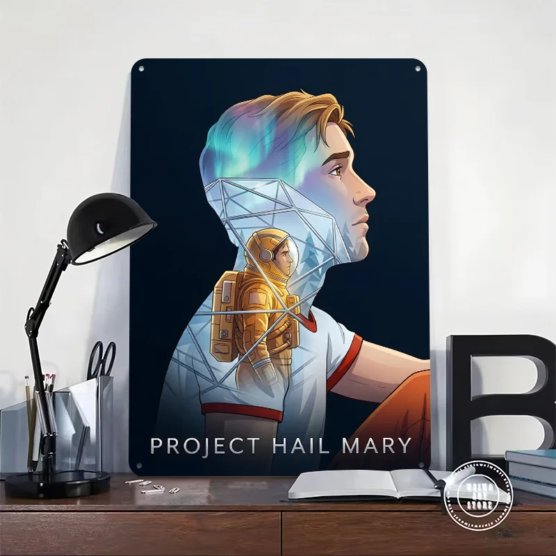 Project Hail Mary Grace Personalized 3D Textured Metal Poster Wall Art Tinplate Sign for Decor Living Room Decoration Man Home