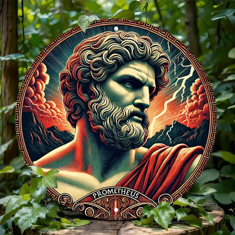 Vintage Prometheus Metall-Blechschild Griechische Mythologie Wanddekoration Garage Café Bar