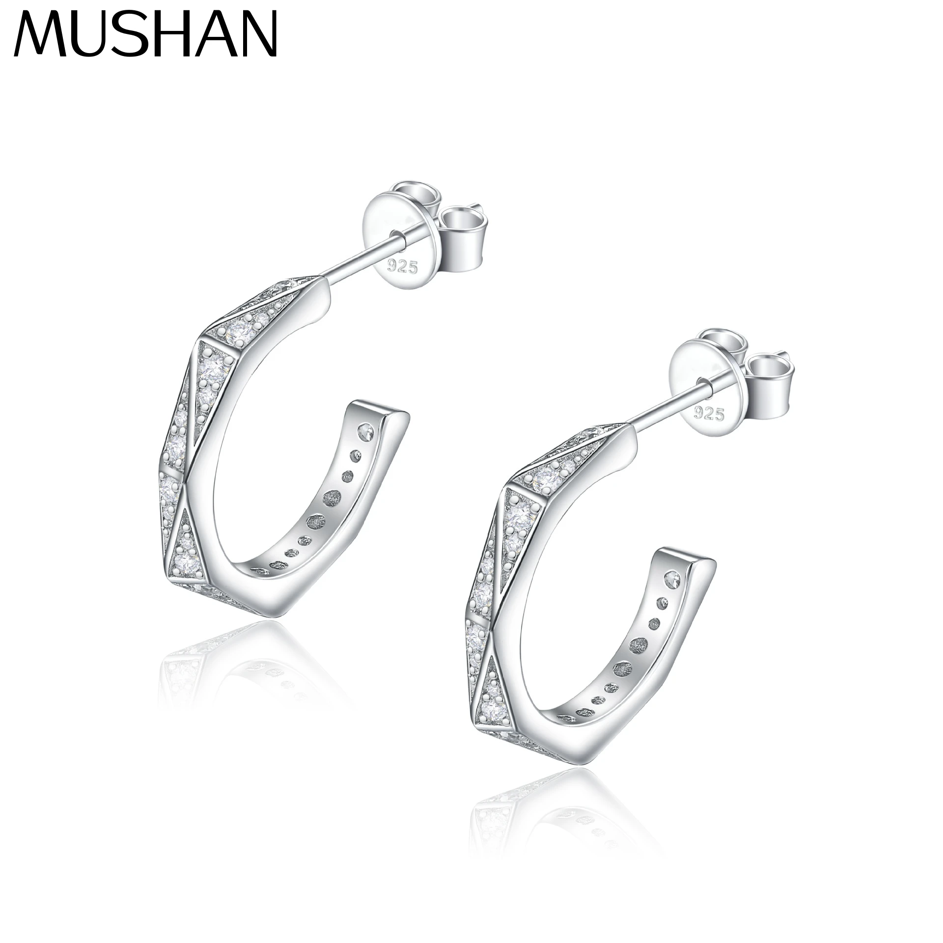 

MuShan Designer Jewelry 925 Sterling Silver Earrings Zircon 5A Huggie Party for Girlfriend 18K Gold Plated Fine Jewelry Earring