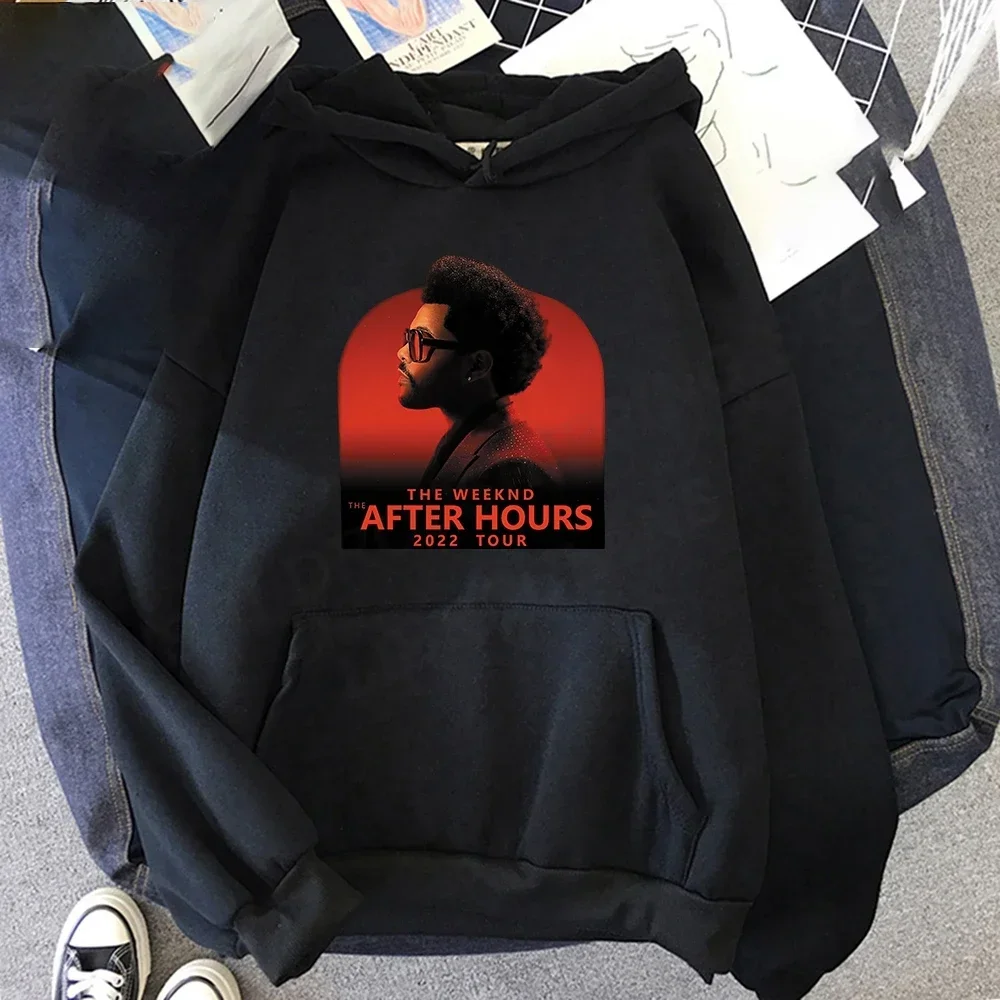 Singer The Weeknd Pattern Print Men's Sweatshirt Autumn and Winter Street Leisure Fitness Jogging Sports Adult Hooded Pullover