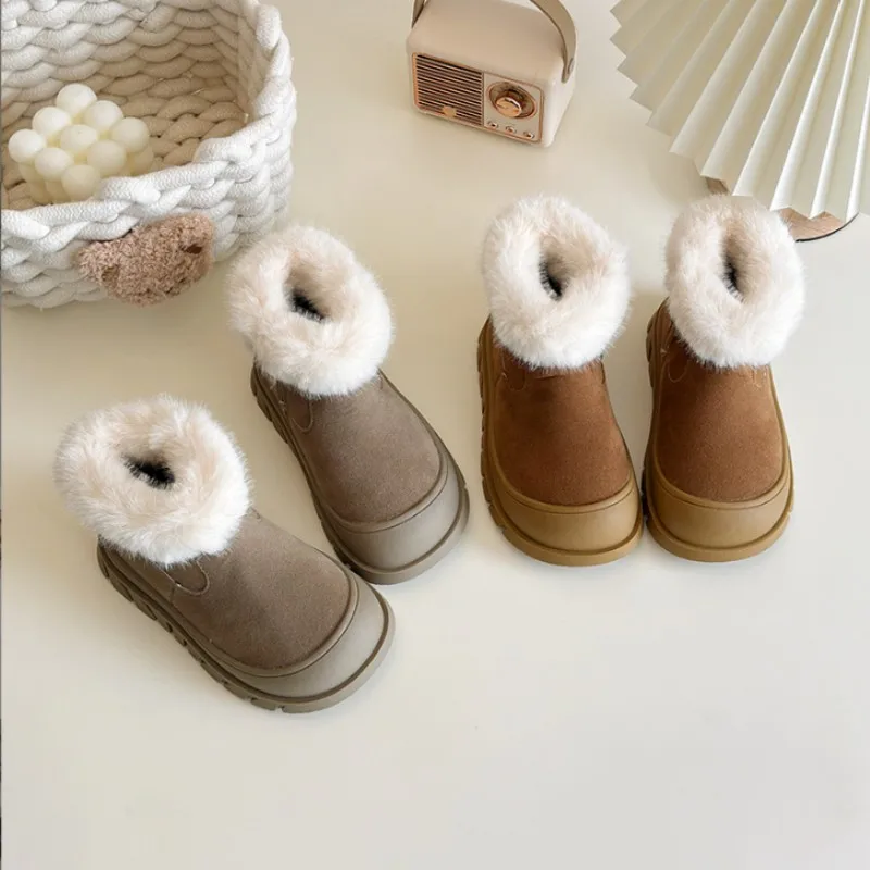 Winter Warm Children's Snow Boots Wide Toe Barefoot Snow Boots Girl Boy Outdoor Casual Shoes Toddler/Little/Big Kids Winter Shoe