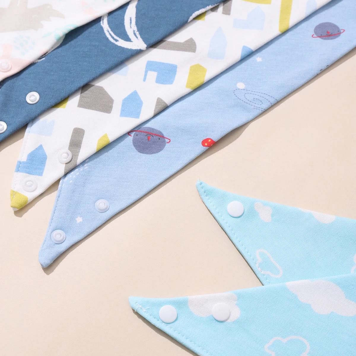 5pcs Baby Saliva Towel Triangle Scarf Pure Cotton Bandana Waterproof Bibs Newborn Boys Girls Absorbent Cloth Bib Saliva Scarf