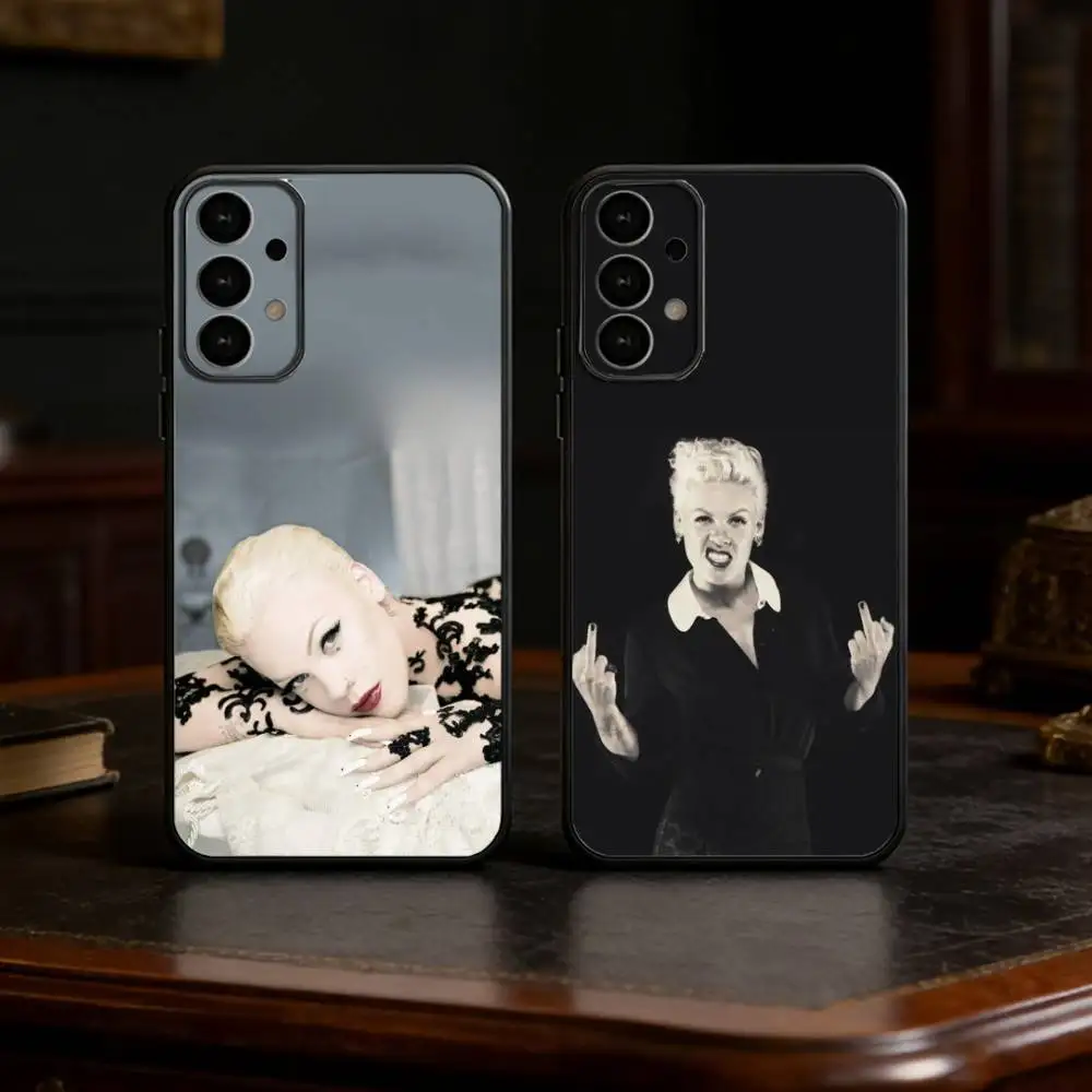 Чехол для телефона P-P!nk Pink Alecia Beth для Samsung S25,24,21,22,23,30,Ultra,20,Plus,Fe,Lite,Note, мягкий черный чехол