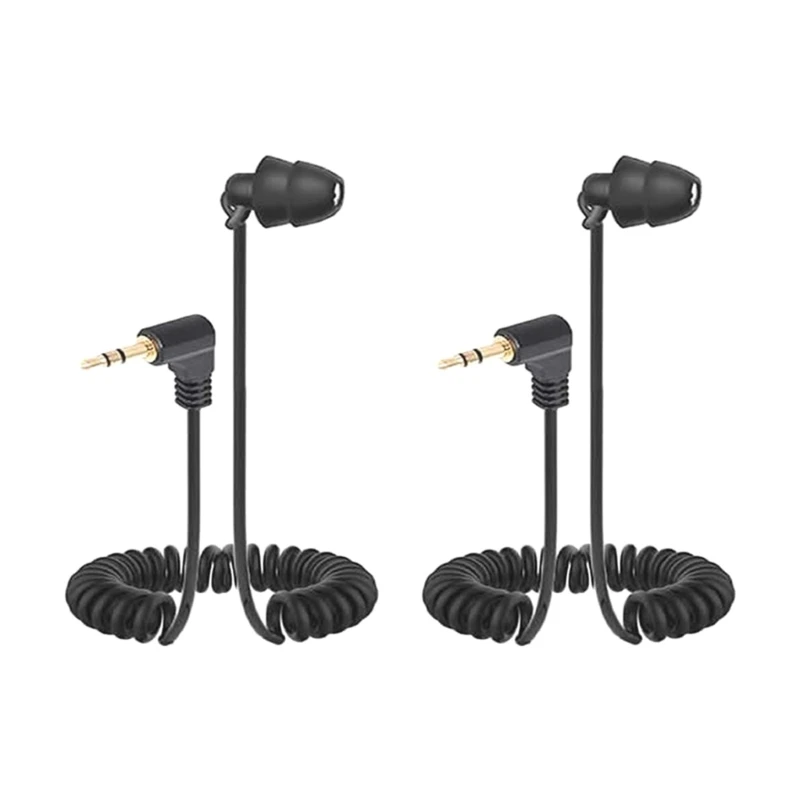 Spring Colied Unilateral Headset Audio Extension Line Earpiece In Ear Single Earbud Silicone Earbud 3.5mm Jack for DropShipping