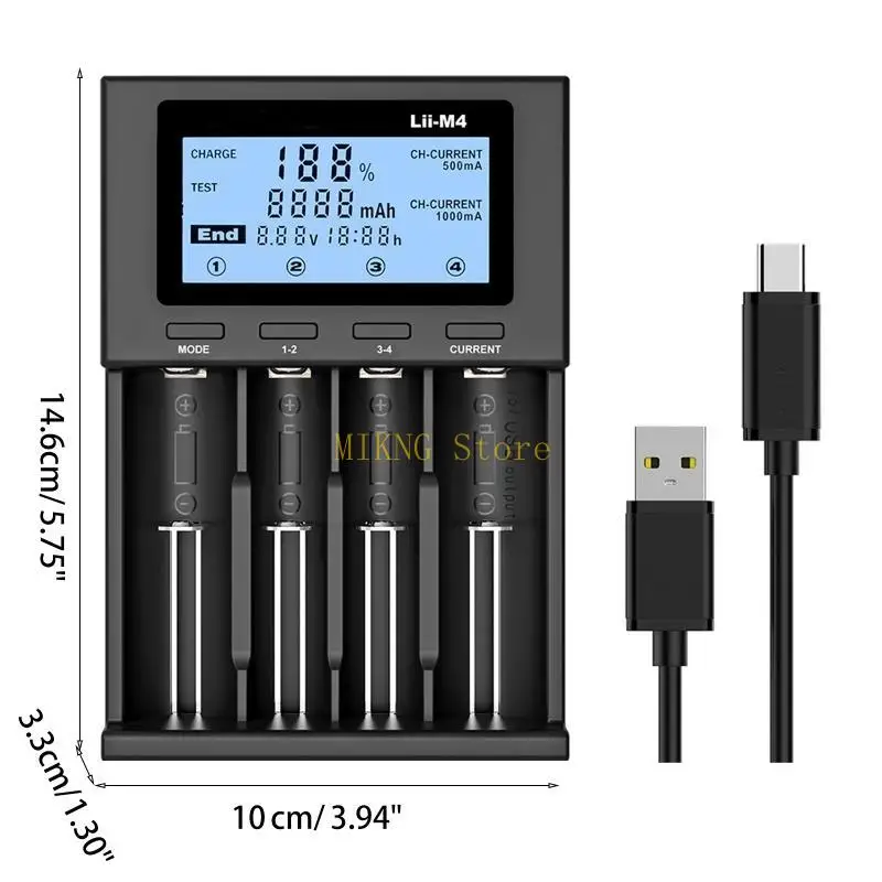 18650 Batterieladegerät für Universal Ladegerät LCD -Display für wiederaufladbare Batterien 26650 21700 18650 18350 Bester
