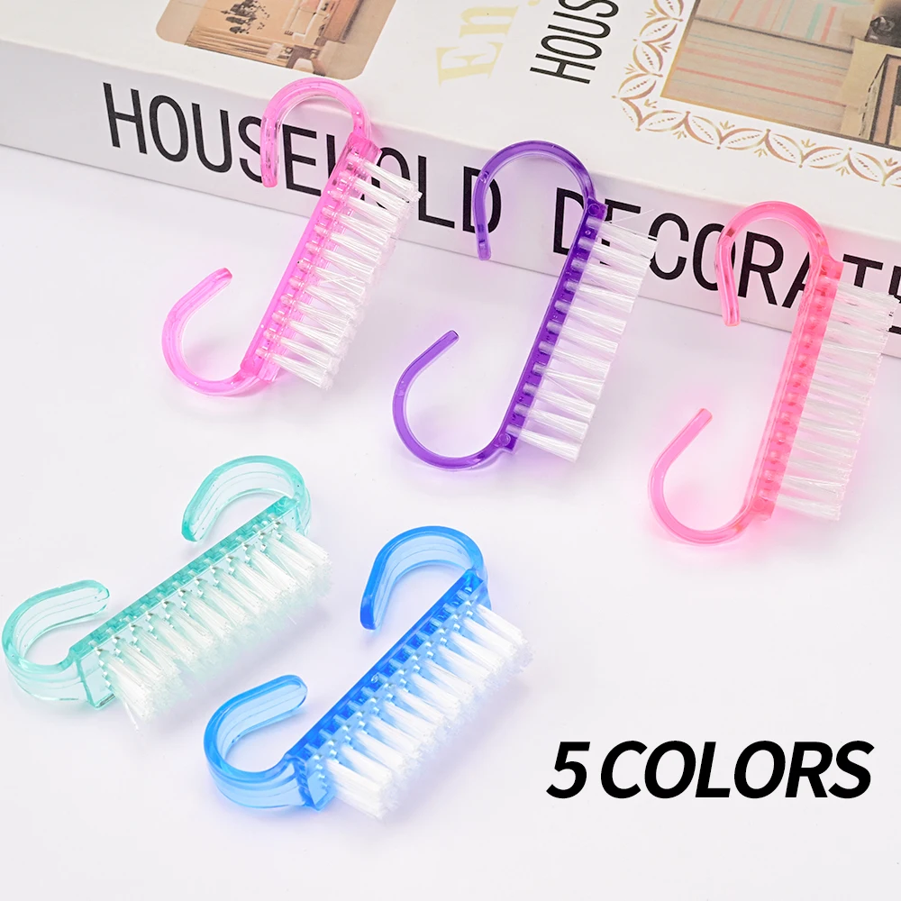 Brosses de nettoyage de poussière en plastique, 5 pièces, brosse de nettoyage des ongles, vernis Gel, poudre, dissolvant de maquillage, outils pour ongles