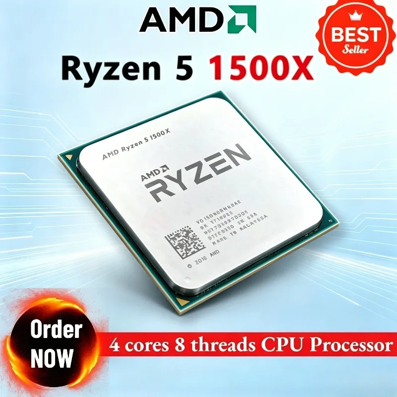 

AMD Ryzen 5 1500X 100% Brand New Original R5 1500X 3.5 GHz 4 cores 8 threads CPU Processor L3=16M 65W YD150XBBM4GAE Socket AM4