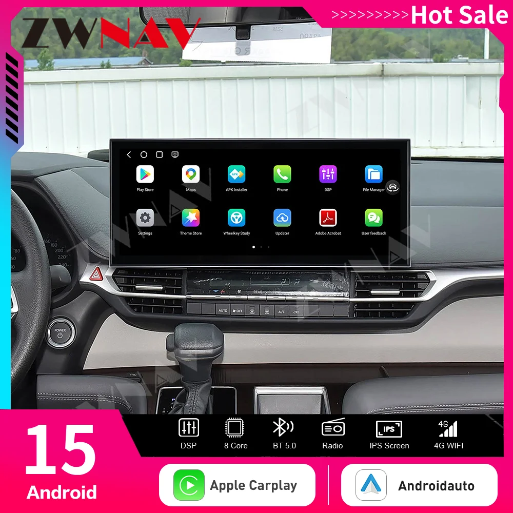 15.8 inch Carplay Car Radio Touch Screen For Toyota Sienna 2021-2025 Android 15 GPS Navigation Multimedia Player Head Unit Auto