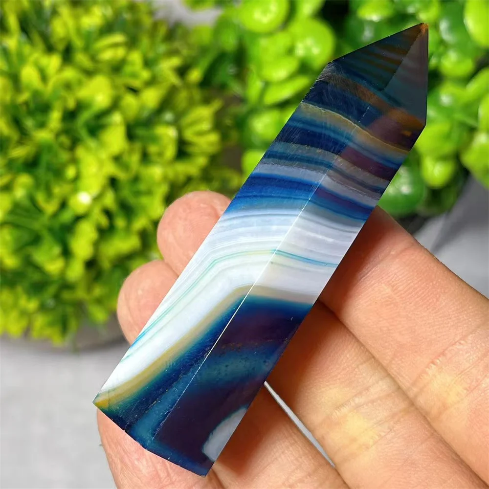 Blue Lace Agate Tower Point Wand Crystal Specimen Stone Quartz Natural Obelisk Mineral Symbiont  Home Decoration Ornaments