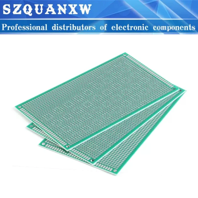 2 uds 9x15cm Universal doble cara fibra de vidrio verde PCB agujero paso 2,54mm placa de pruebas sin soldadura 9*15cm prototipo de placa de pan