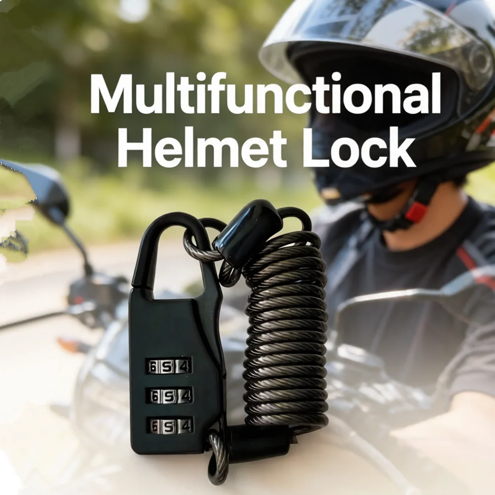 3 Digit Combination Cable Lock Anti-Theft Security Lock for Helmets Bikes Laptops Motorcycles