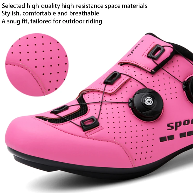 Men Cycling Shoes Road Bike Women Pink Racing Bike Self-Locking Speed Bicycle Sneakers Flat Cleats Mountain Cycling Footwea