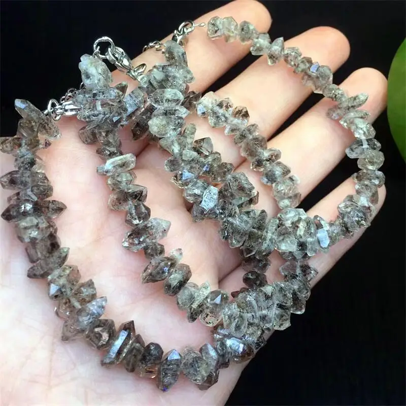 9MM Natural Herkimer Diamond Gravel Stone Bracelet Women Fashion Sweet Reiki Healing Energy Strand Girls Jewelry Gift 1PCS