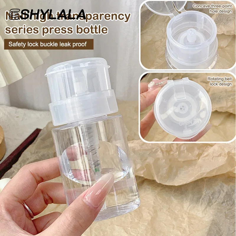 Bouteilles rechargeables pour ongles, distributeur de pompe à pression vide, dissolvant de vernis à ongles, nettoyant, bouteille de maquillage, outil de manucure