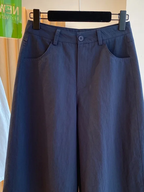 Koreaanse Sle wijde pijpen broek dames zomer dunne losse casual rechte broek super mooie broek zeven voet lengte