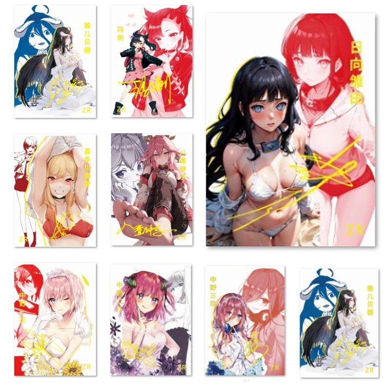 Deusa Personagens Anime Flash Card, Marnie, Hyuga, Hinata ZR, DIY Caseiro Coleção Jogo Brinquedos, Natal e presente de aniversário