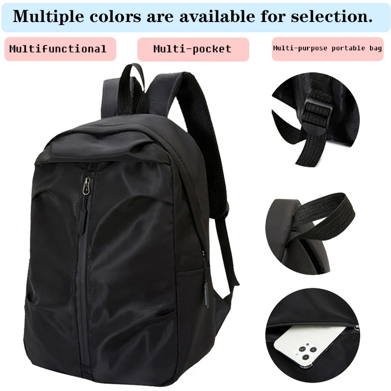 

Рюкзак нейтрального стиля для мужчин и женщин с вертикальной молнией. Двойная сумка через плечо, подходящая для путешествий и бизнеса.