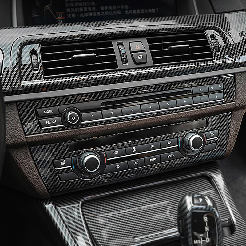 Carbon Faser Farbe Center Konsole CD Rahmen Dekoration Abdeckung Trim Für BMW 5er F10 2011-2017 Auto Styling innen Zubehör