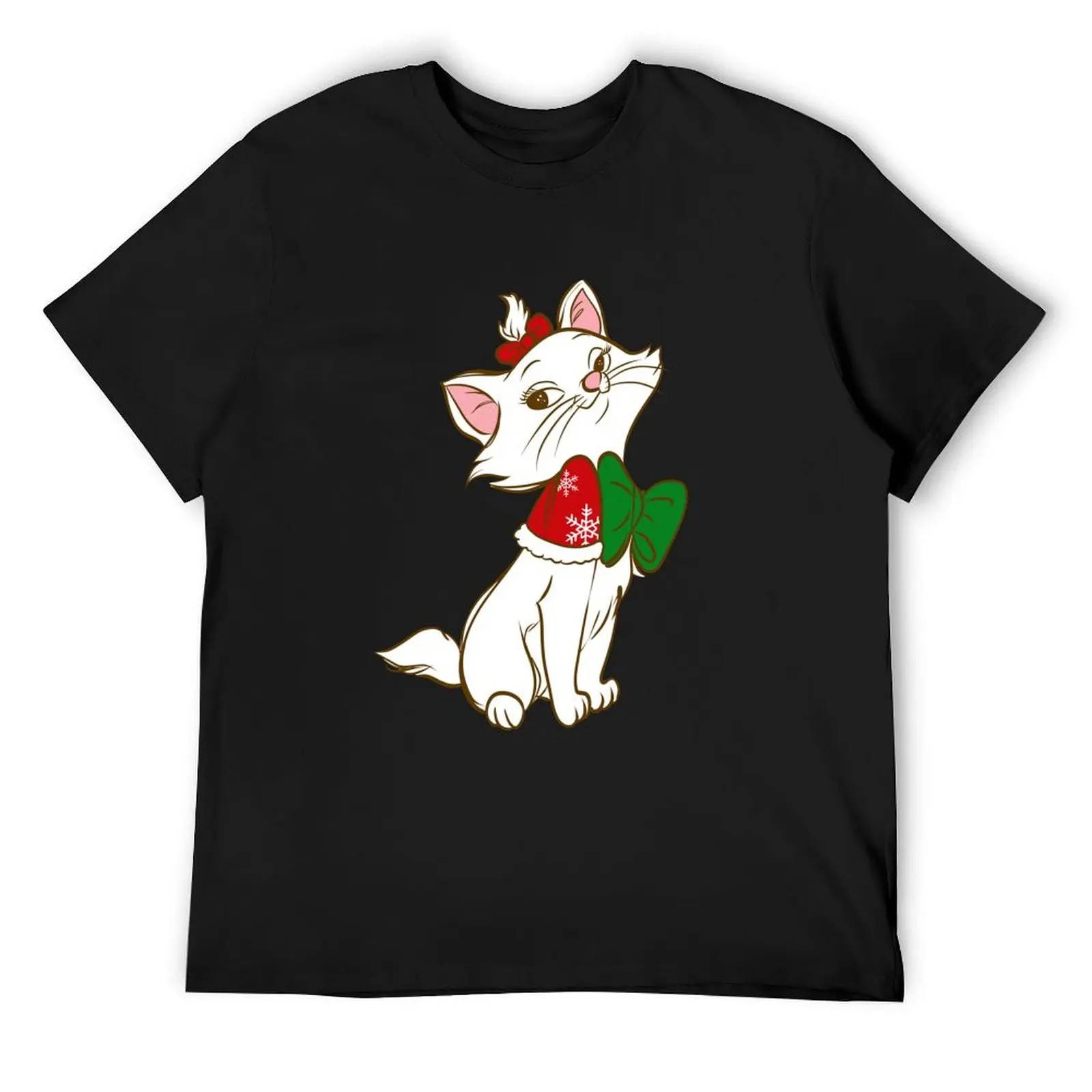 Marie christmas from aristocats T-Shirt custom shirt shirts graphic tee Short sleeve tee men