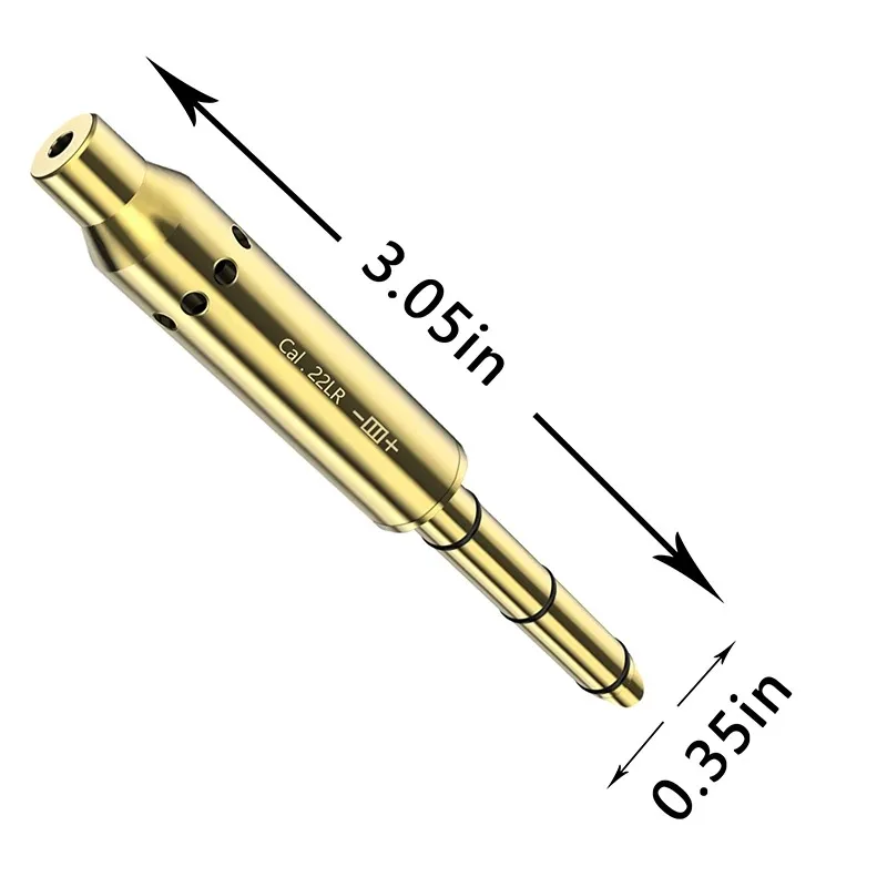 Tactical Cal.22LR Red Green Dot Laser Boresighter Brass Glock GSG Bullet Rifle Scope Accurate Calibration Shoot Accessories