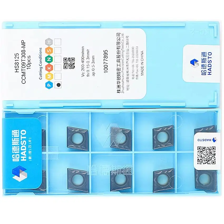

CCMT09T302-MP HS8125/CCMT09T304-MP HS8125/CCMT09T308-MP HS8125 HADSTO CNC blade carbide inserts turning inserts 10PCS/BOX