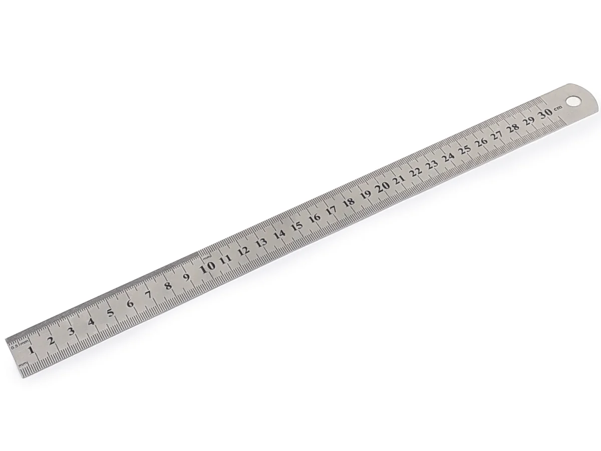 Régua Metal Leve De Aço Inoxidável Tamanho 30 cm Marcação Baixo Relevo Escolar Escritório Engenheiro