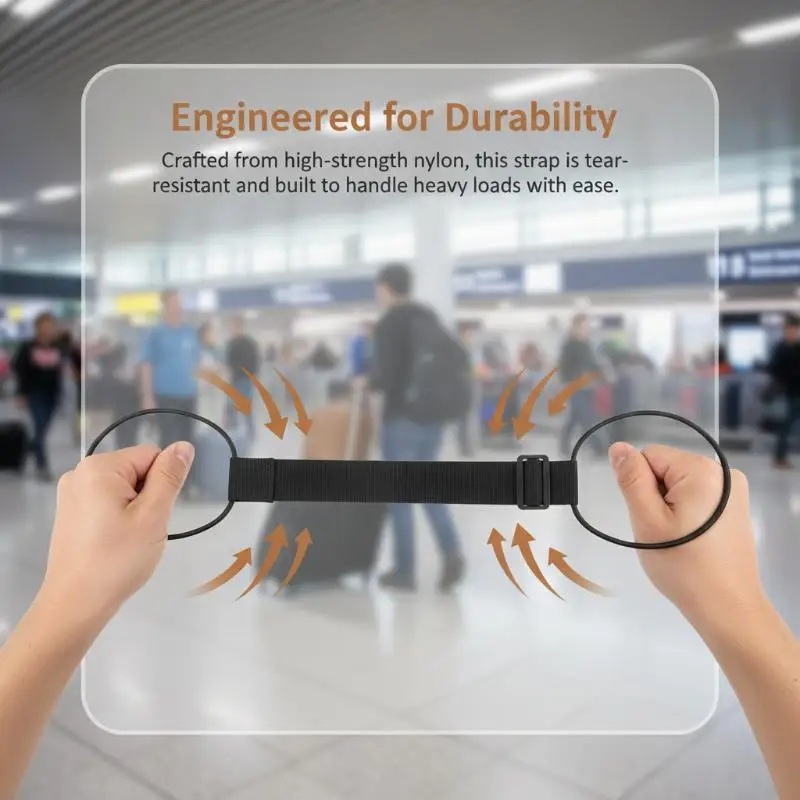 Adjustable Elastic Luggage Straps 2PCS Anti Slip Durable Belts for Suitcase Safety Hotel Airplane Travel